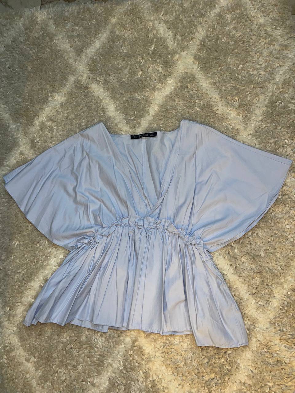 Mignon petit Haut de couleur bleu ciel