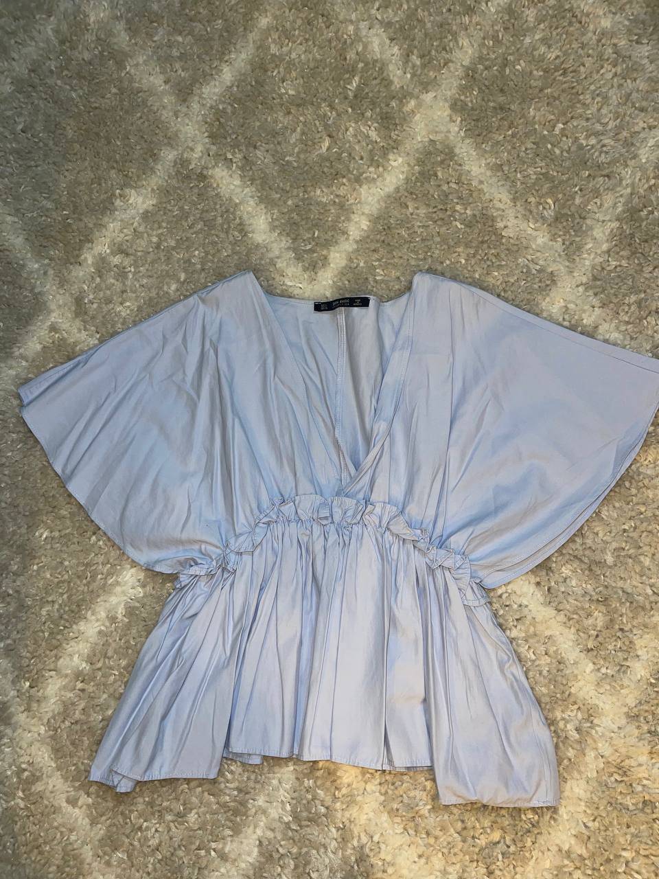 Mignon petit Haut de couleur bleu ciel